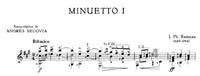 【楽譜】ラモー：2つのメヌエット［セゴビア編曲］イ長調とイ短調